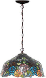 Large 16" Blossoming Flower and Vine Tiffany Hanging Light Large 16" Blossoming Flower and Vine Tiffany Hanging Light