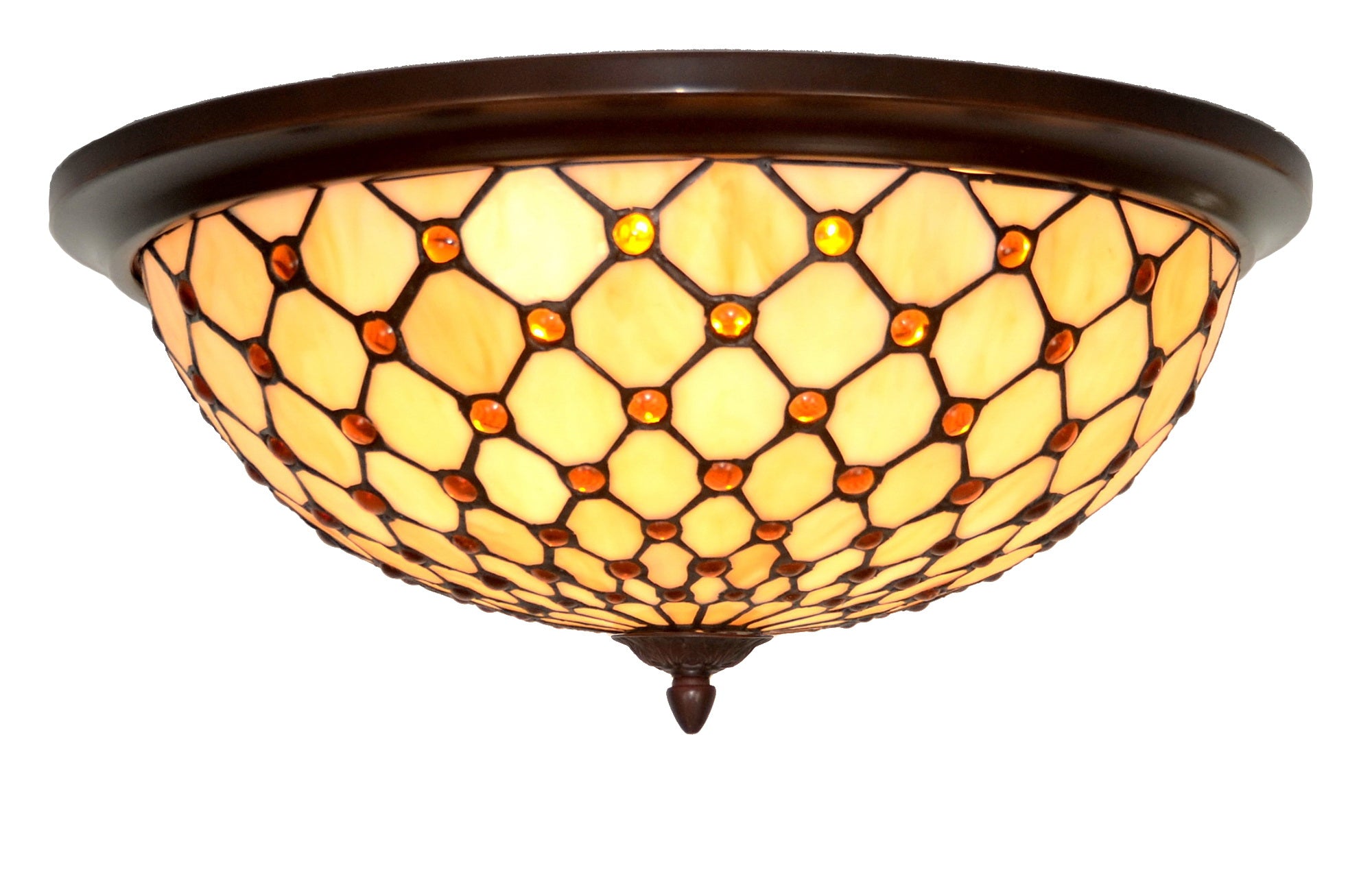 Large  3 lights Bead Tiffany Style  Flush Mount Ceiling Lights Large  3 lights Bead Tiffany Style  Flush Mount Ceiling Lights