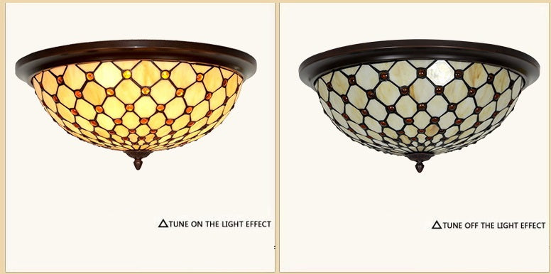 Large  3 lights Bead Tiffany Style  Flush Mount Ceiling Lights Large  3 lights Bead Tiffany Style  Flush Mount Ceiling Lights