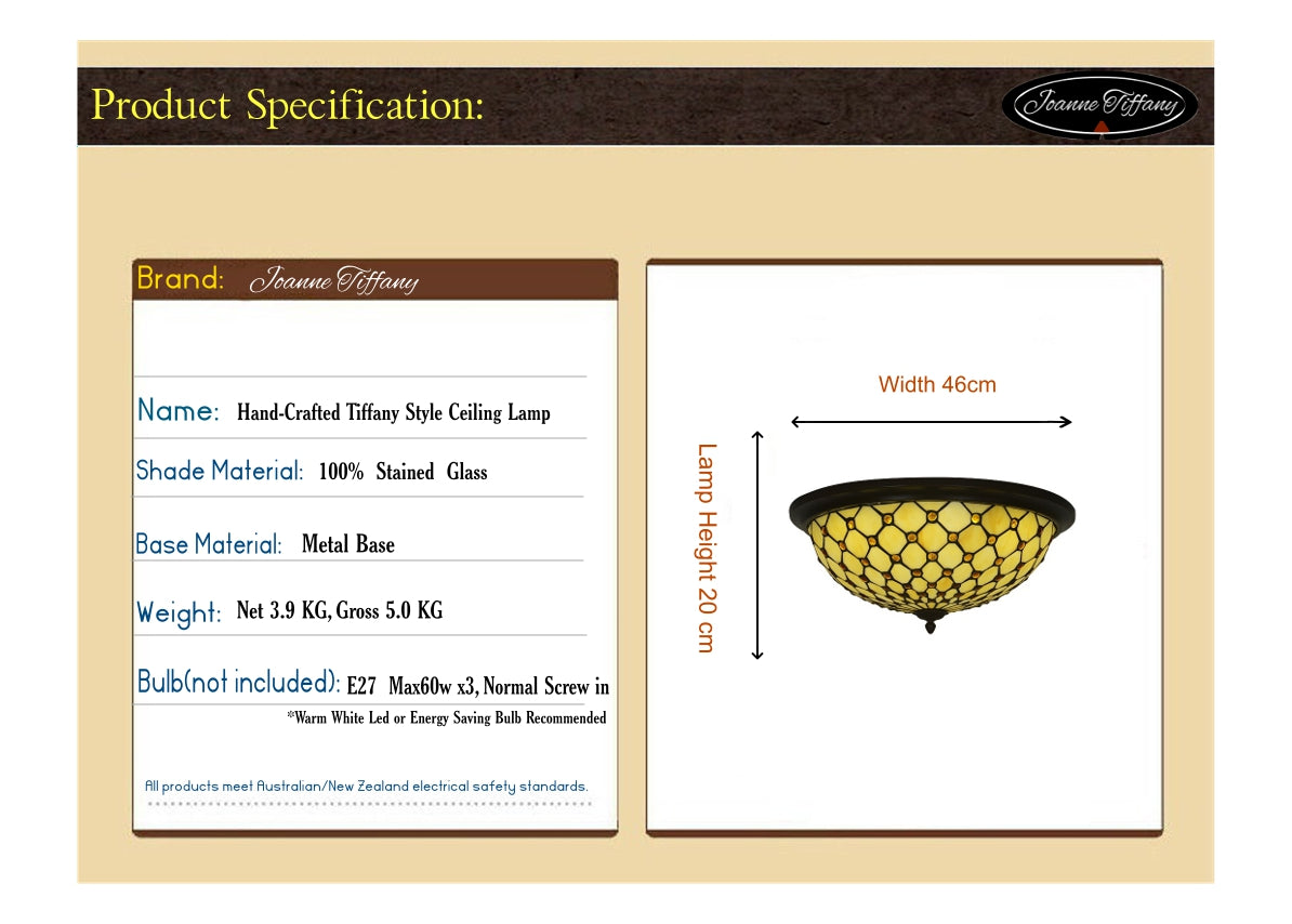 Large  3 lights Bead Tiffany Style  Flush Mount Ceiling Lights Large  3 lights Bead Tiffany Style  Flush Mount Ceiling Lights