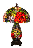 12" Traditional Rose Tiffany Table Lamp with Lighted Base 12" Traditional Rose Tiffany Table Lamp with Lighted Base