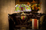 Huge 18" Grape Style Double Lights Traditional Tiffany Table Lamp Huge 18" Grape Style Double Lights Traditional Tiffany Table Lamp