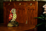 Vivid Red Owl  Tiffany Leadlight Art Deco Stained Glass Accent Lamp Vivid Red Owl  Tiffany Leadlight Art Deco Stained Glass Accent Lamp