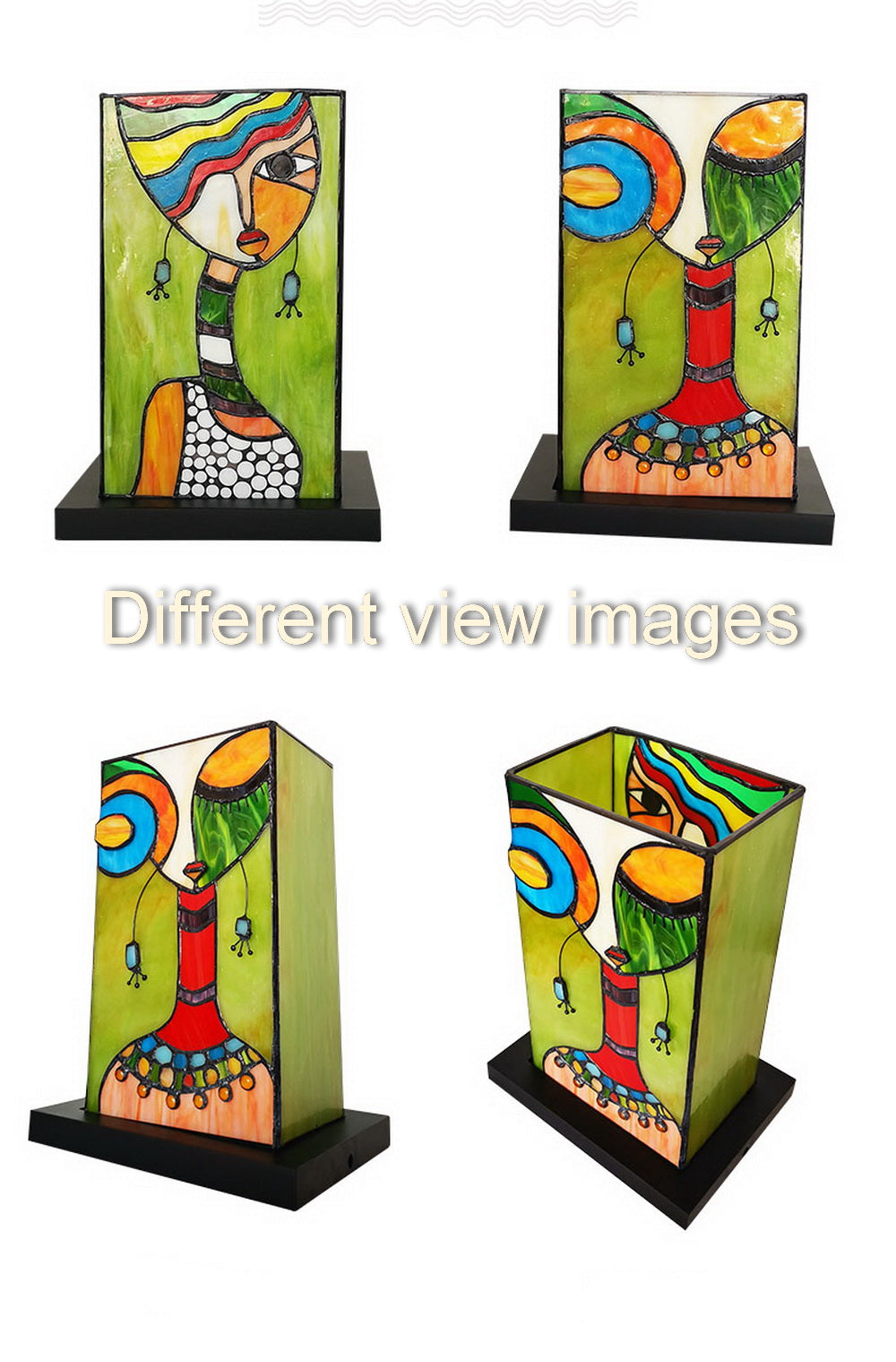 Impression Art Deco Fashion Girl Tiffany Leadlight Art Deco Stained Glass Accent Lamp Impression Art Deco Fashion Girl Tiffany Leadlight Art Deco Stained Glass Accent Lamp