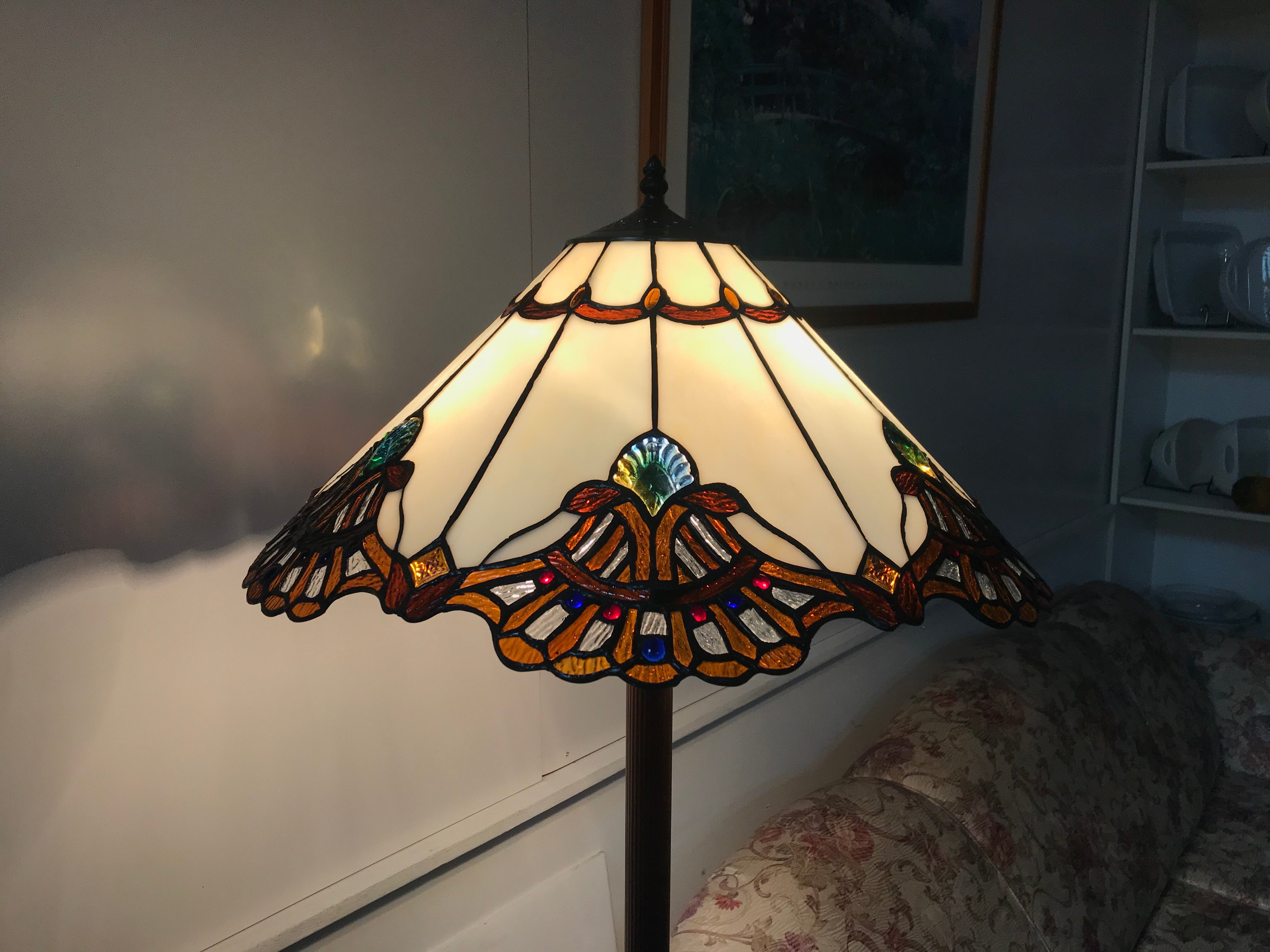 Hugh 20" Jewel Carousel Stained Glass Tiffany Floor Lamp Hugh 20" Jewel Carousel Stained Glass Tiffany Floor Lamp
