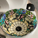 Gorgeous Huge 20” Hummingbird Flower Tiffany Floor Lamp