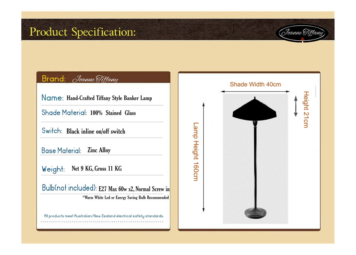 Large 16" Magpies Bird cherry blossom Stained Glass Tiffany Floor Lamp Large 16" Magpies Bird cherry blossom Stained Glass Tiffany Floor Lamp