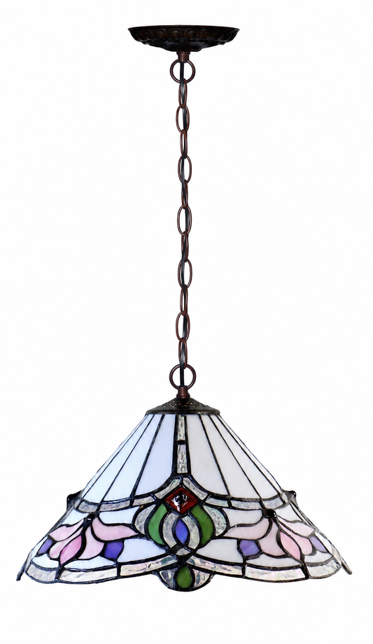 12 “ Water Lily Style Stained Glass Tiffany Pendant Light