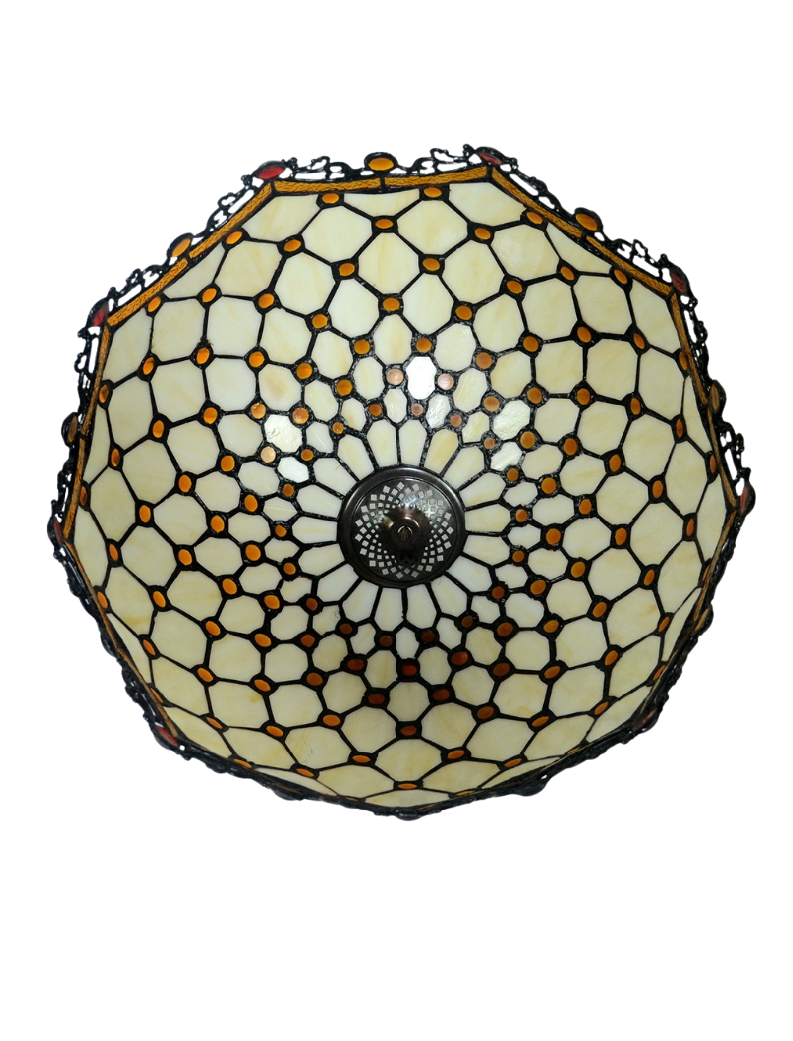16 “ Large Modern Classic Tiffany Bead Semi Flush Ceiling Light