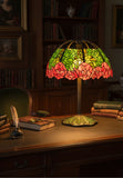 Joanne Tiffany Signature Collection Pink Lotus Table Lamp With Bronze Base