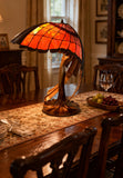 Joanne Tiffany Signature Collection Flying Lady Table Lamp With Bronze Base