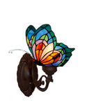 Vivid Butterfly Tiffany Style Stained Glass Decorative Wall Light