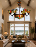 Grand Dragonfly Tiffany Chandelier | Handcrafted Stained Glass Chandelier Pendant light