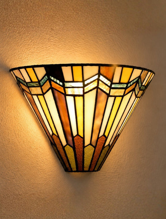 Art Noumea Geometric Stained Glass Tiffany Wall Light Wall Sconce