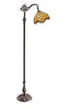 Beige Beaded Leadlight Stained Glass Bridge Arm Tiffany  Floor Lamp