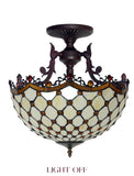 16 “ Large Modern Classic Tiffany Bead Semi Flush Ceiling Light