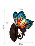 Vivid Butterfly Tiffany Style Stained Glass Decorative Wall Light