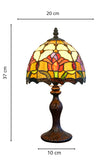 8-Inch Red Tulip Tiffany-Style Small Table Lamp