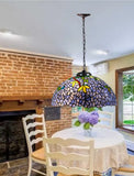 Timeless Collection@Large 17" Blue Wisteria Style Tiffany Pendant Light