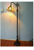 Vivid Buterfly Leadlight Stained Glass Bridge Arm Tiffany  Floor Lamp