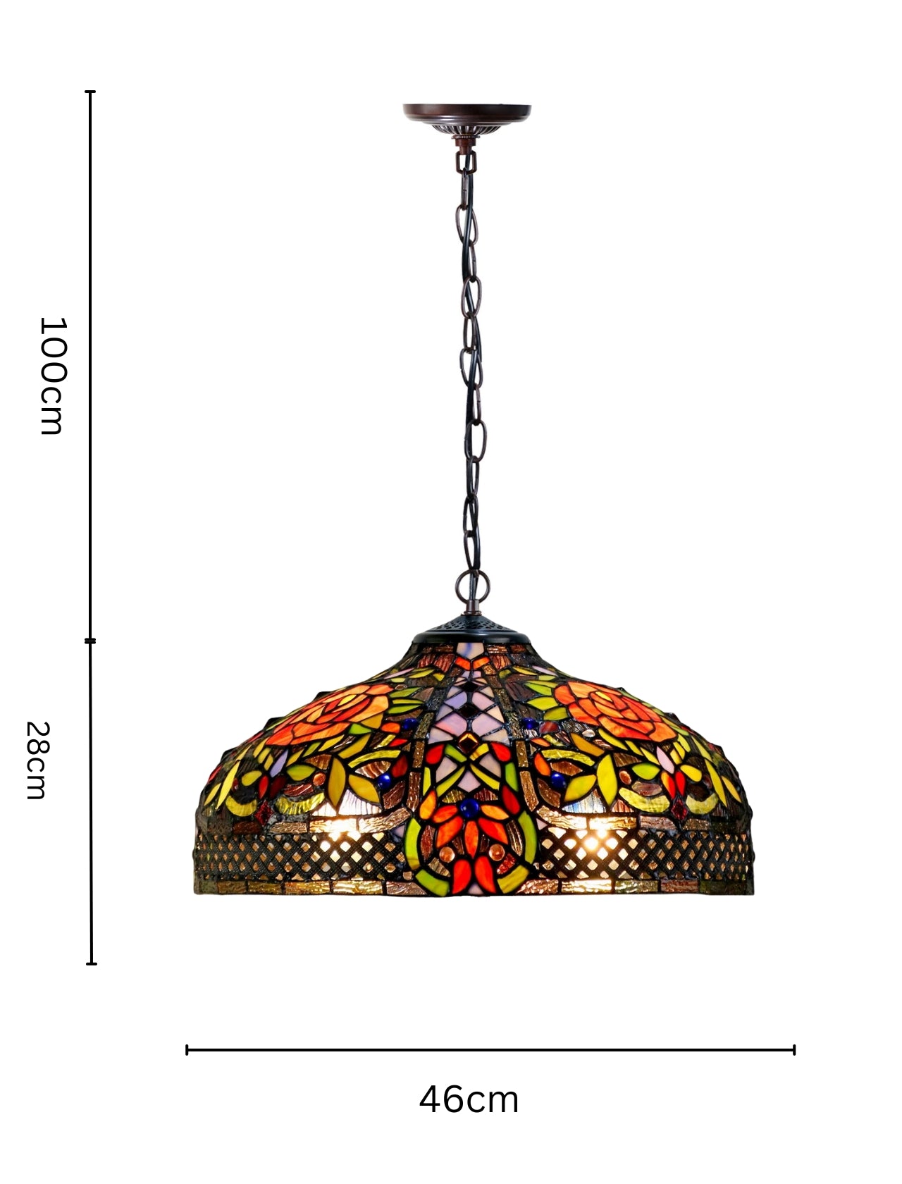 Timeless Collectio@ Large 18 inches Rose Style Tiffany Pendant Light