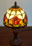 8-Inch Red Tulip Tiffany-Style Small Table Lamp