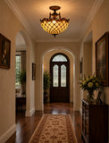 16 “ Large Modern Classic Tiffany Bead Semi Flush Ceiling Light
