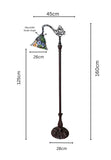 Vivid Buterfly Leadlight Stained Glass Bridge Arm Tiffany  Floor Lamp