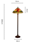 Traditional Reproduction Huge 20" Red Poppy Gold Tiffany Floor Lamp