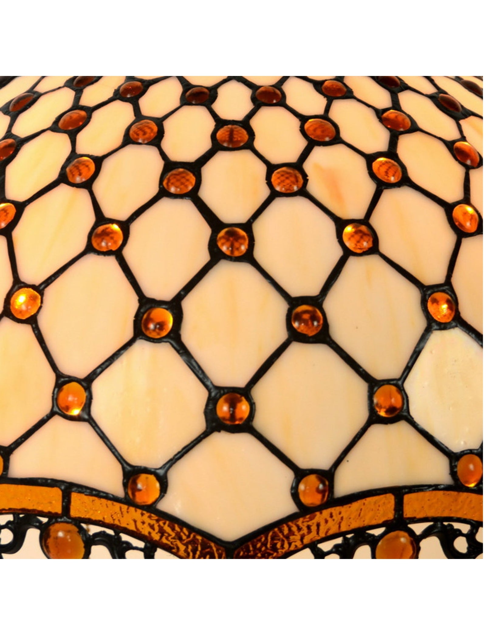 16 “ Large Modern Classic Tiffany Bead Semi Flush Ceiling Light