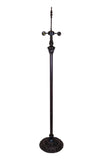 Ornate Antique Bronze Dual-Light Tiffany Floor Lamp Base for 16-20 inches lamp shade