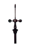 Ornate Antique Bronze Dual-Light Tiffany Floor Lamp Base for 16-20 inches lamp shade