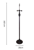 Ornate Antique Bronze Dual-Light Tiffany Floor Lamp Base for 16-20 inches lamp shade