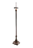 Antique Bronze Scrollwork Dual-Light Tiffany Floor Lamp Base for 16-20 inches lamp shade