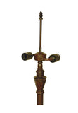 Antique Bronze Scrollwork Dual-Light Tiffany Floor Lamp Base for 16-20 inches lamp shade