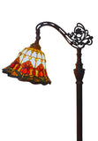 Art Nouveau Tulip Stained Glass Bridge arm Tiffany Floor Lamp