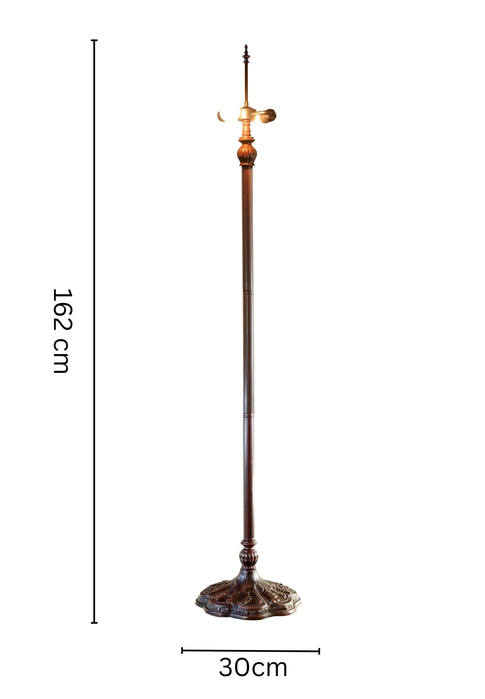 Heavy Metal 3-Light Floor Lamp Base with Extra-Large Ornate Base for 18“ 20” Tiffany Lamp Shade