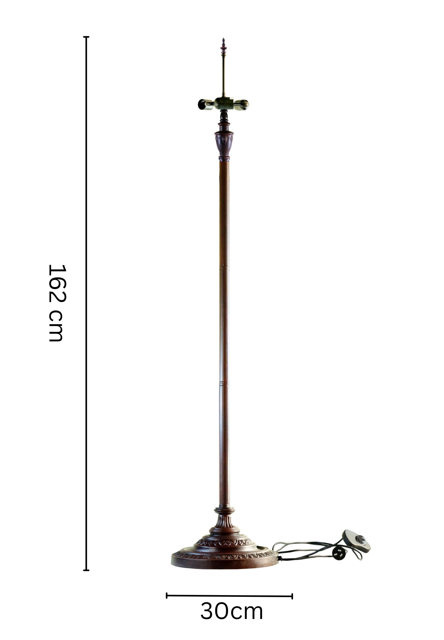 Extra-Large Heavy Metal Floor Lamp Base with Decorative Round Base for 18" 20" and Large Tiffany lamp shade