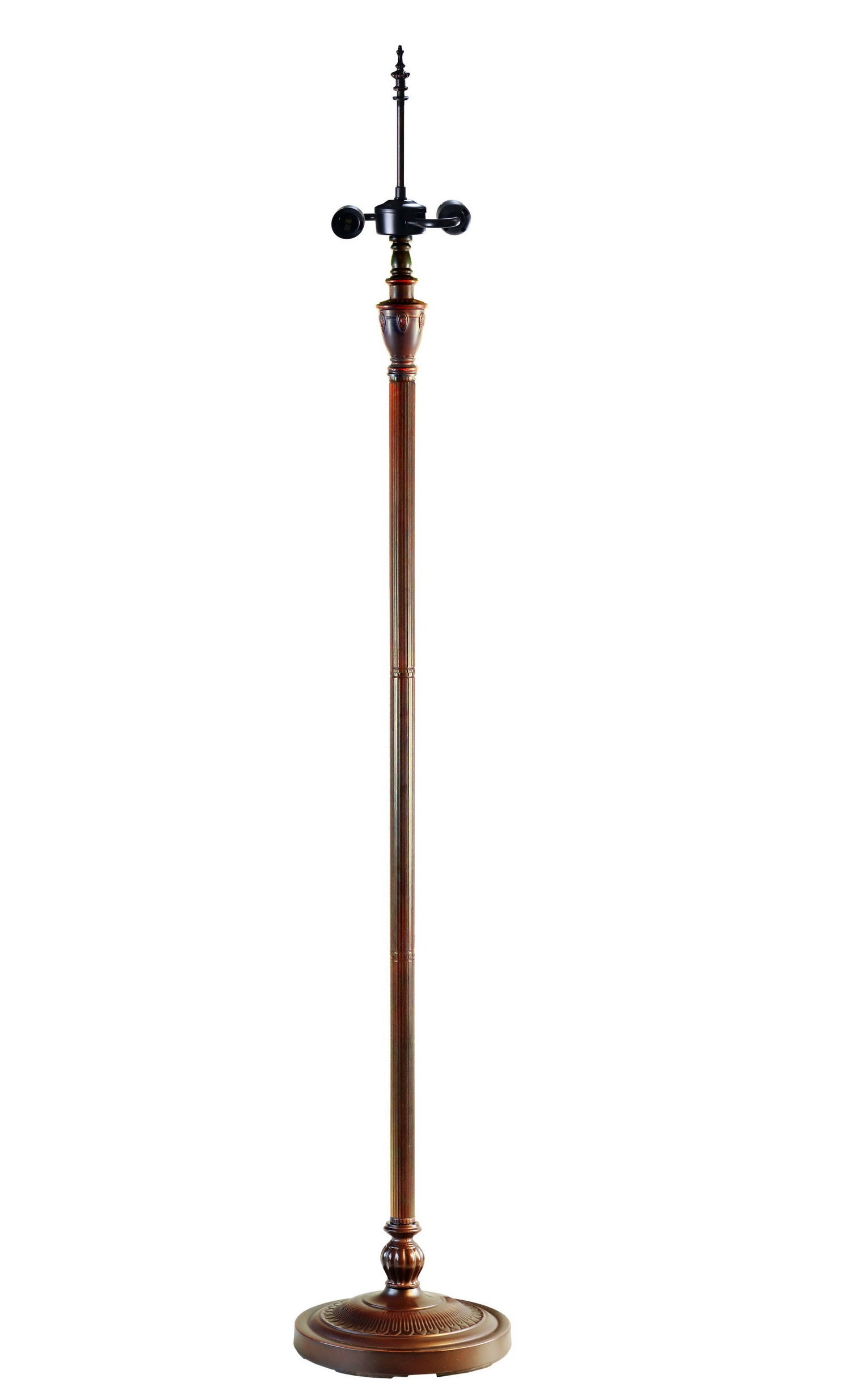 2-Light  Metal Vintage Floor Lamp Base  for 18" 20" wide Tiffany Lamp shade