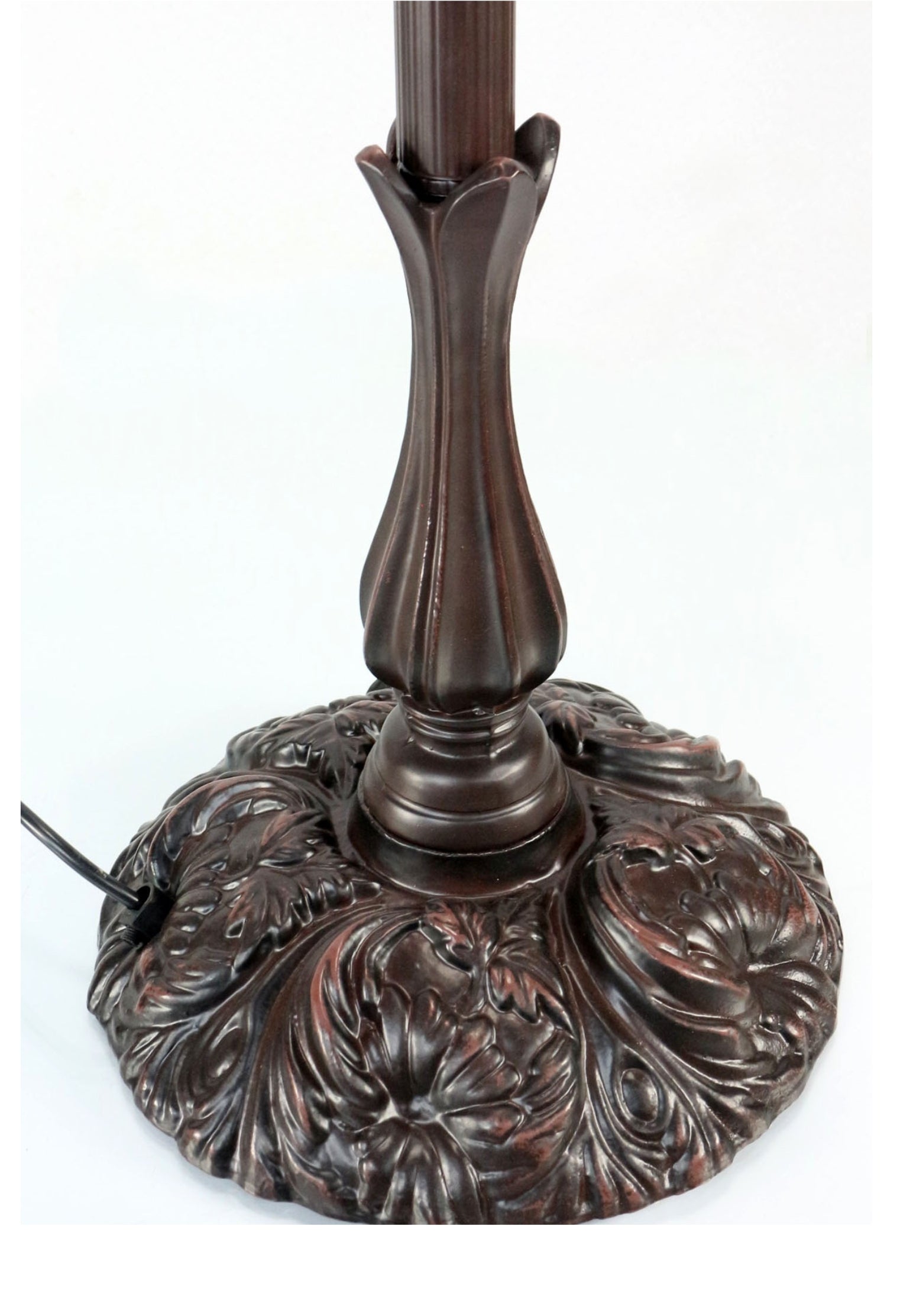 Ornate Heavy Metal Dual-Light Floor Lamp Base for 16"- 20" wide Tiffany Lamp shade