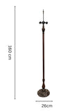 Ornate Heavy Metal Dual-Light Floor Lamp Base for 16"- 20" wide Tiffany Lamp shade