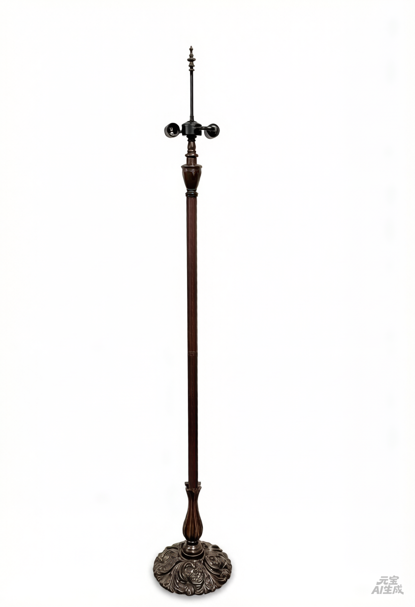 Vintage Style 2-Light Metal Floor Lamp Base  for 16"- 20" wide Tiffany Lamp shade