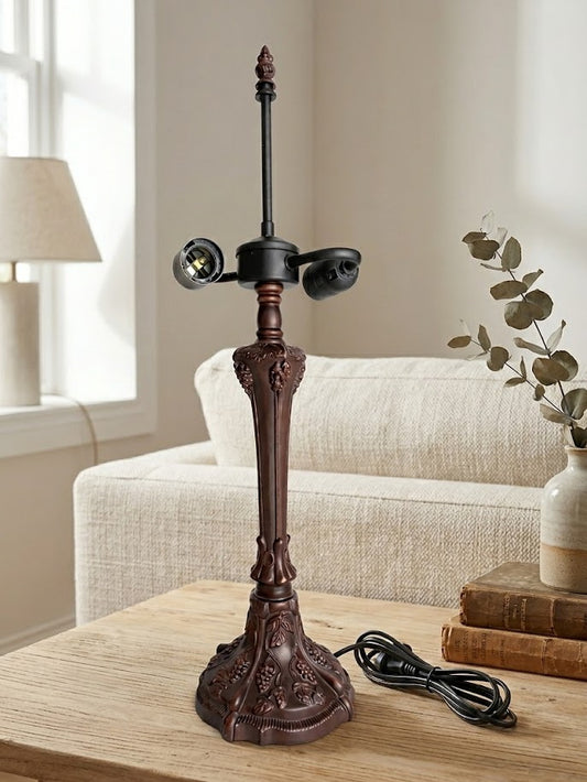 Vintage Grapevine and Leaf Motifs Lamp Base for 16" Tiffany Lamp Shade – Dual E27 Sockets
