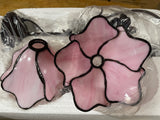 Double Lamp shade Flower Pink Water Lily Style Tiffany Table Lamp