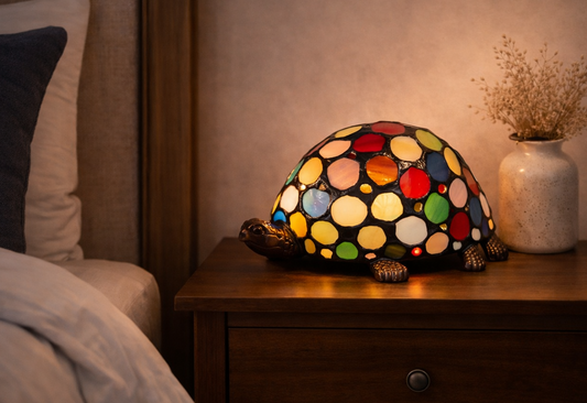 Rainbow Turtle Tiffany Leadlight Art Deco Stained Glass Accent Lamp