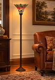 Large Red Jewel Dragonfly Tiffany Torchiere Floor Lamp
