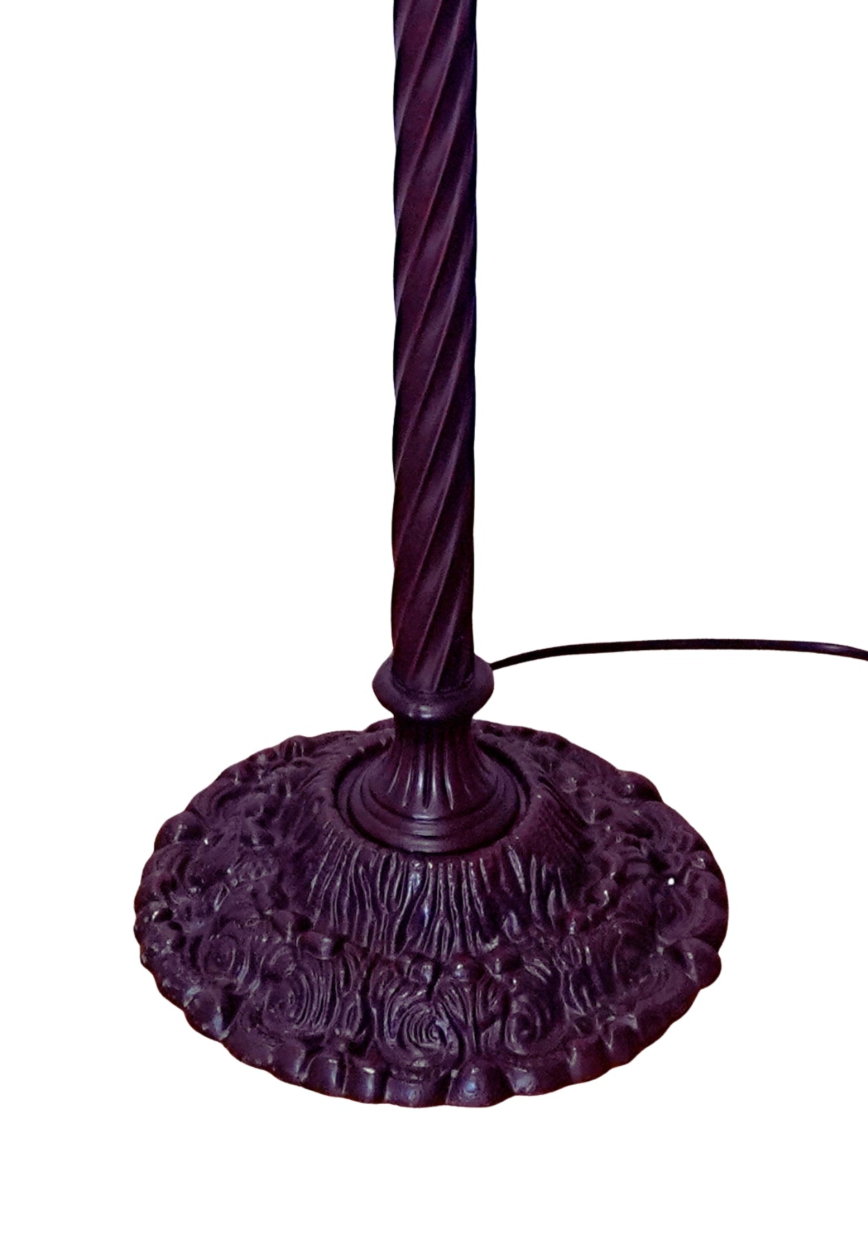 Large Golden Peacock Stained Glass Tiffany Torchiere Floor Lamp