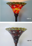 Large Vintage Ruby Amber Tiffany Torchiere Floor Lamp