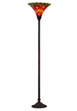 Large Vintage Ruby Amber Tiffany Torchiere Floor Lamp