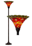 Large Vintage Ruby Amber Tiffany Torchiere Floor Lamp